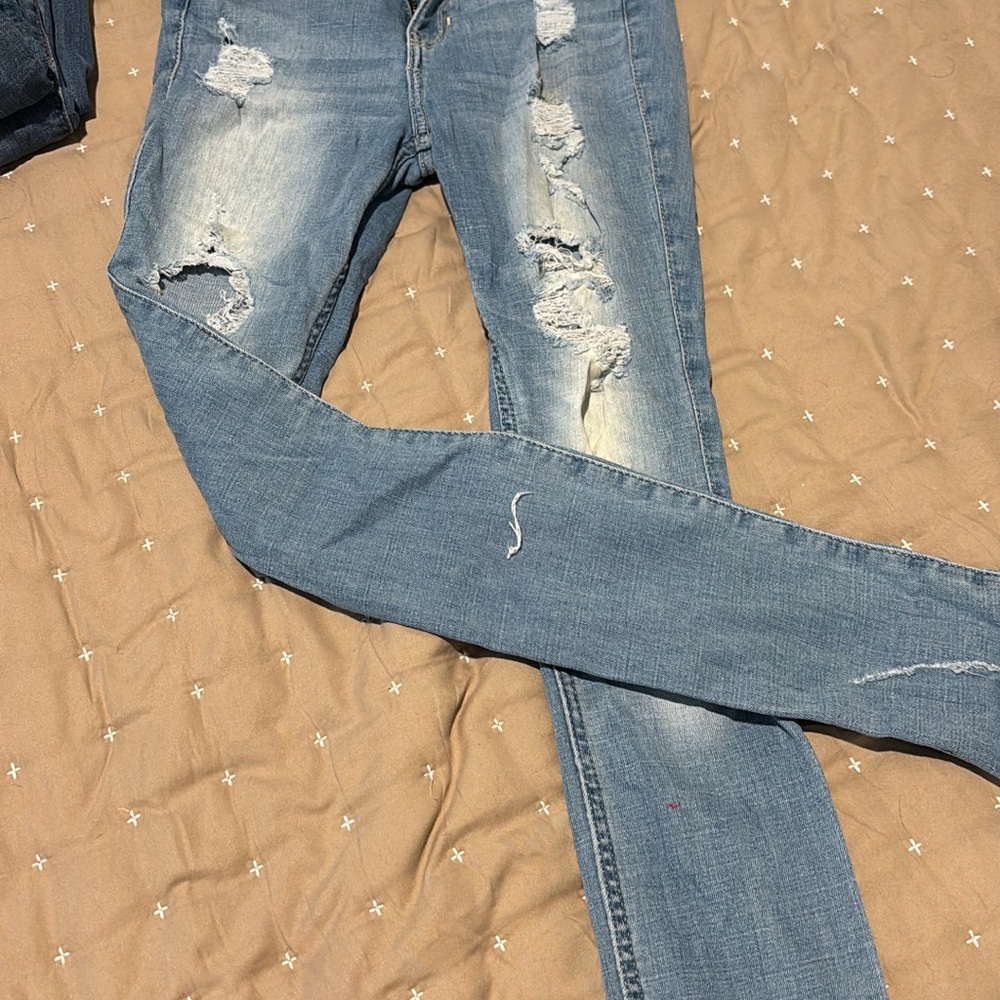 Hollister Light Blue Distressed Skinny Jeans